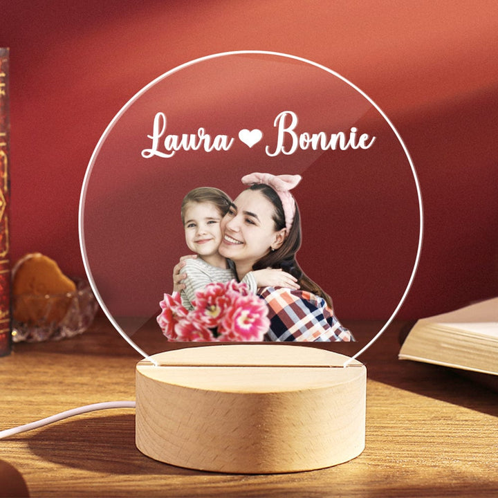 Personalized Photo Night Light with Names Gifts for Mom