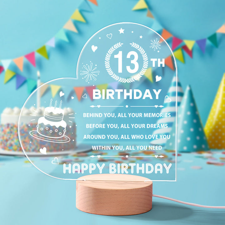 Personalised Night Light Custom Acrylic Lamp Birthday Gifts for Friends or Family