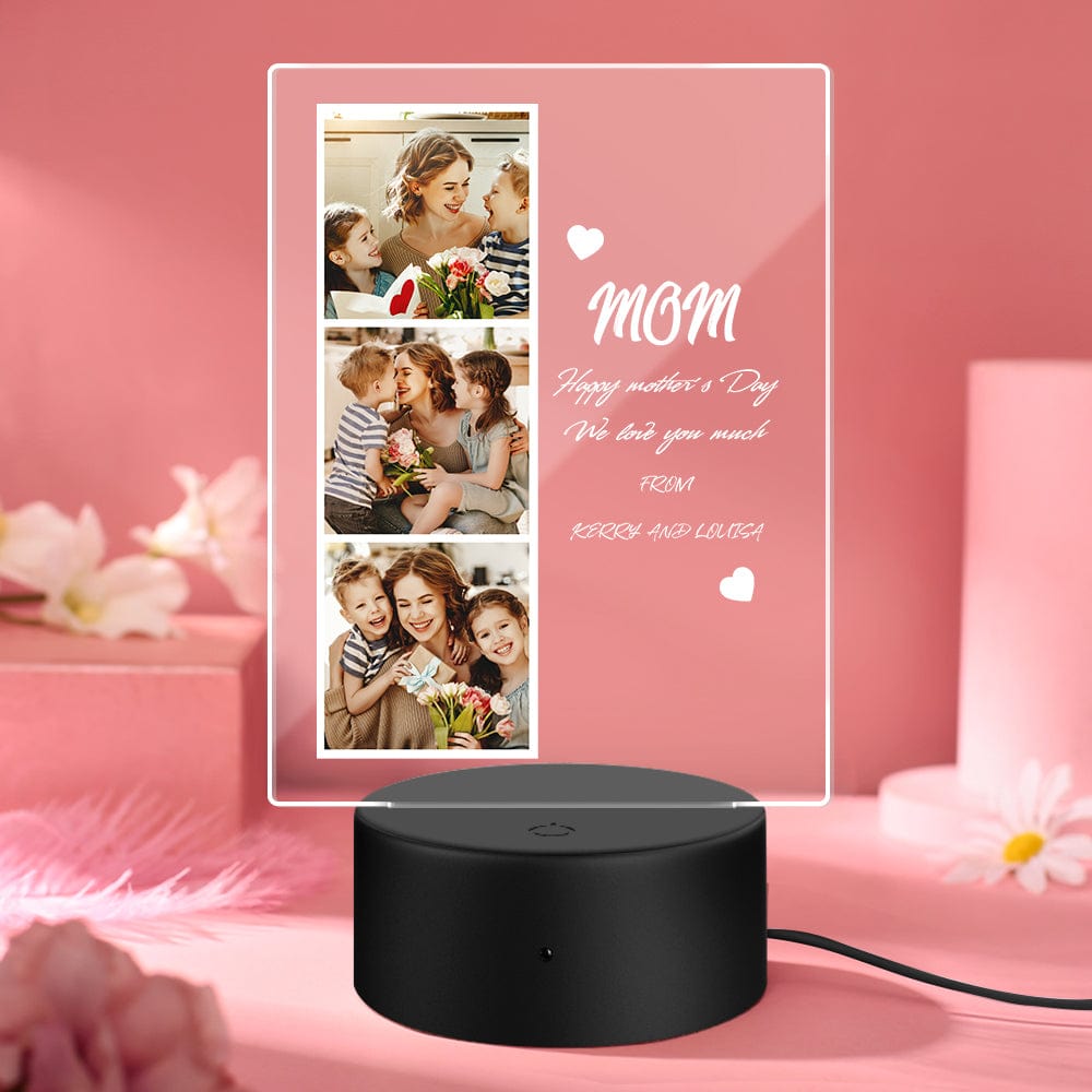 Mother's Day Gift Custom Photo Night Light for Mom Custom Photo and Name