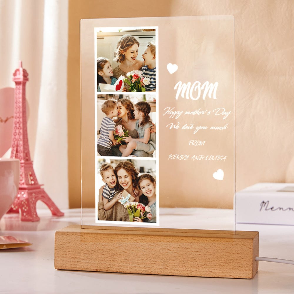Mother's Day Gift Custom Photo Night Light for Mom Custom Photo and Name