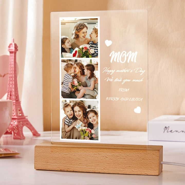 Mother's Day Gift Custom Photo Night Light for Mom Custom Photo and Name