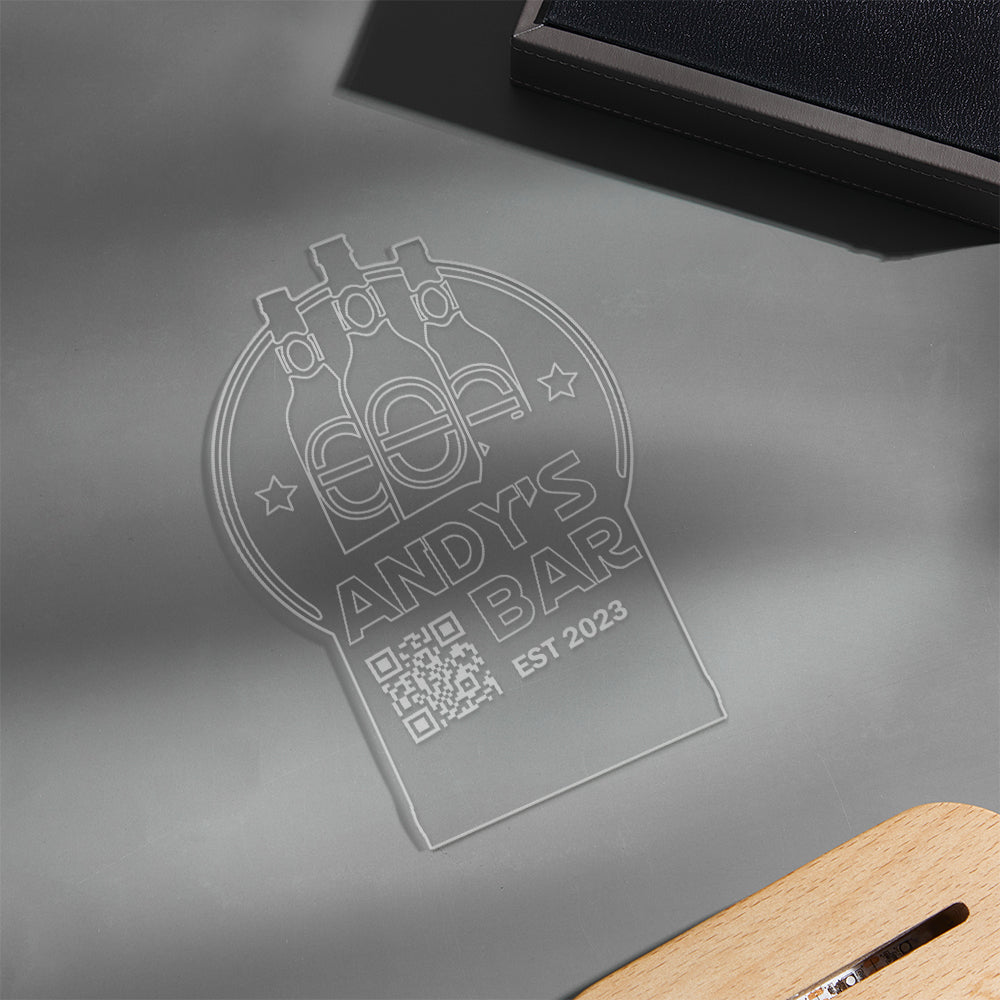 Personalized Qr Code Wine Bottle Night Light 7 Colors Acrylic 3D Lamp Father's Day Gifts