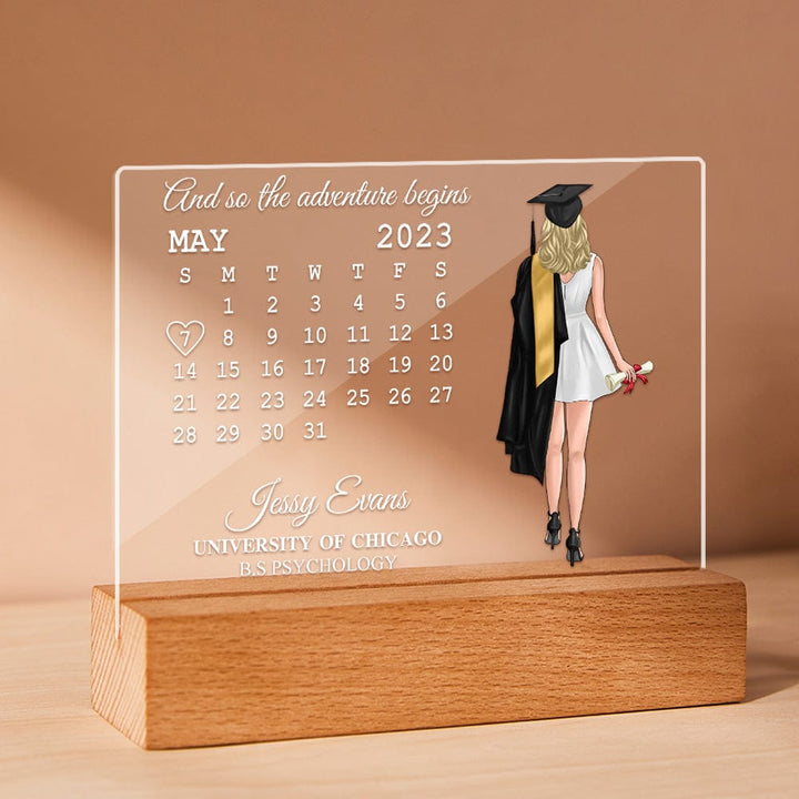 Personalized Acrylic Photo Lamp With Date Engraved Night Light Graduation Gifts