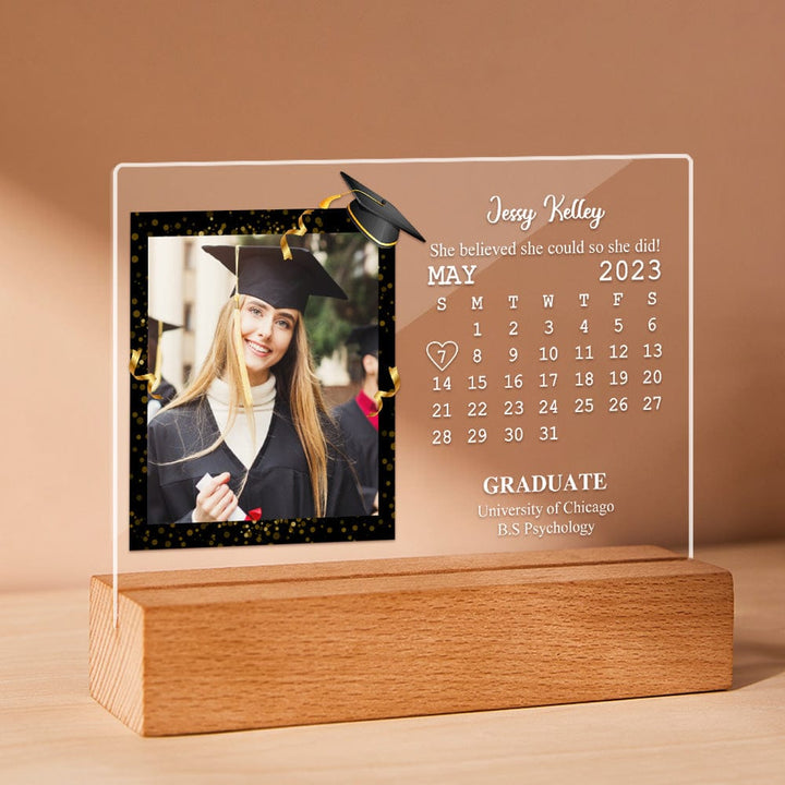 Custom Acrylic Photo Lamp Engraved Night Light Graduation Gifts for Friends