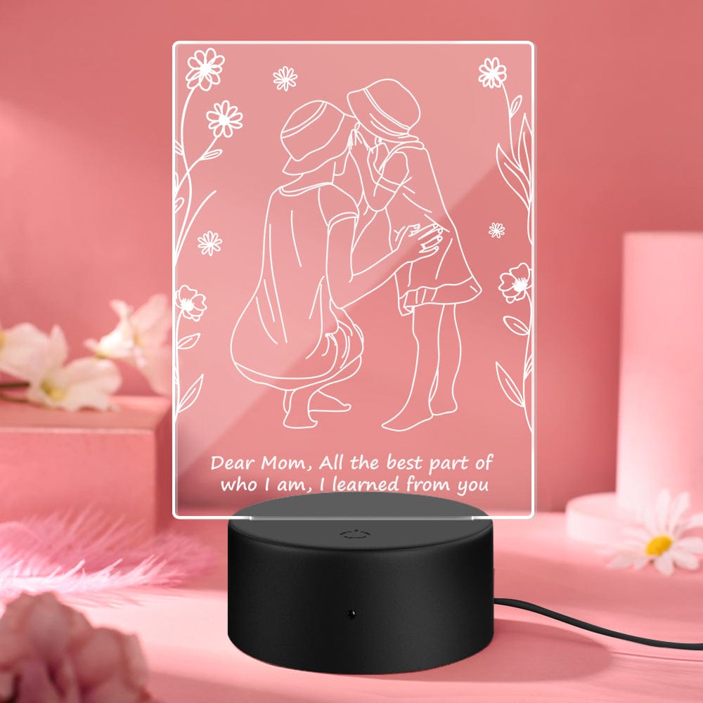 Custom Led  Lamp Custom Night Light 7 Colors Gifts for Mom