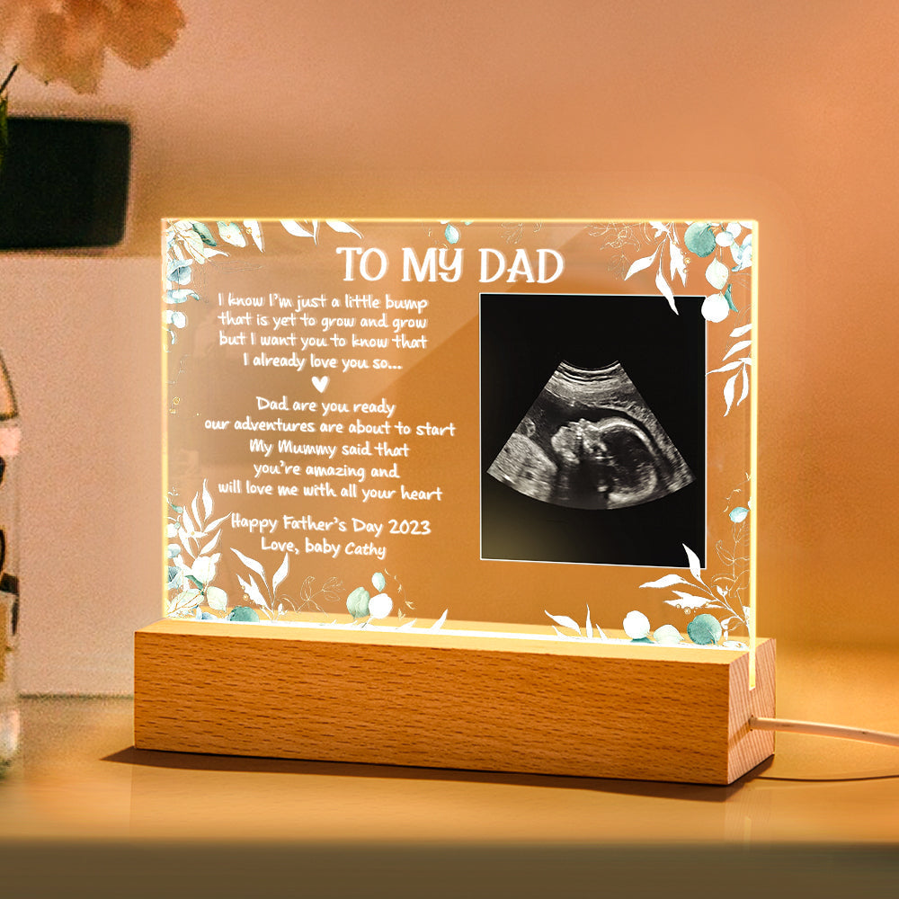 Custom Acrylic Lamp With Names Engraved Night Light Gifts for Dad