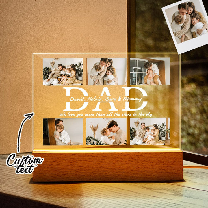 Father's Day Nightlight Custom Acrylic Photo Lamp Engraved Night Light