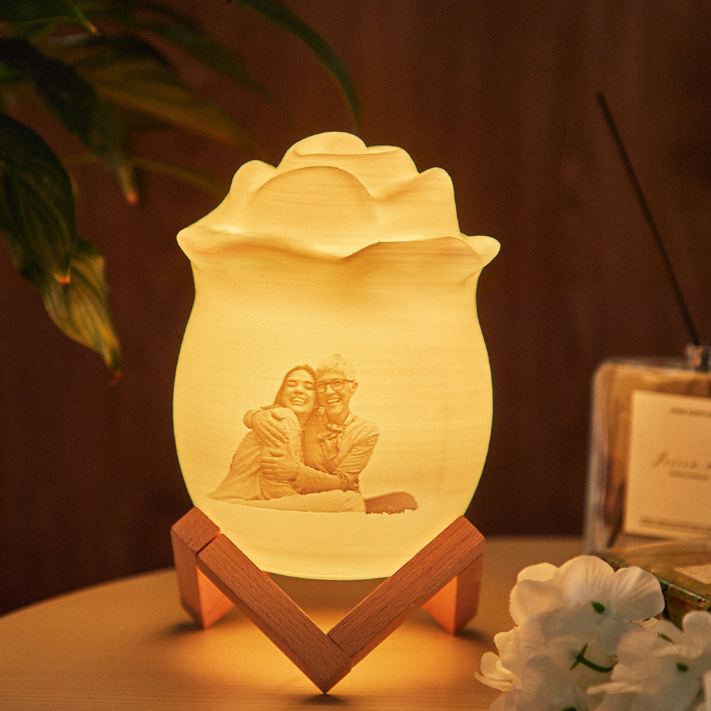 Custom Exclusive Photo Rose Night Light Personalized Name Best Gift 7 Colour Night Light Remote Control Lamp