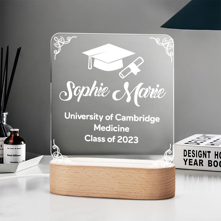 Custom Text Graduation Lamp Square For Friend