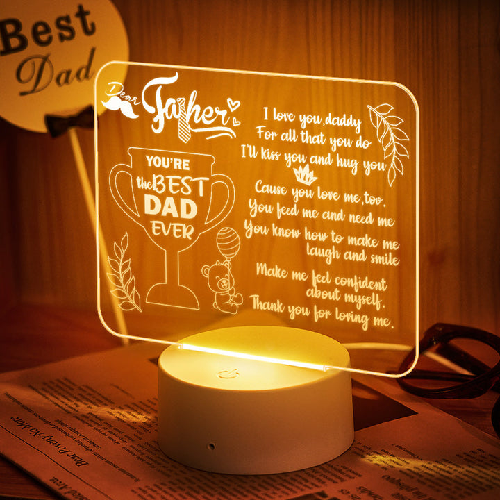 Custom Night Light To Dad Personalized Text Sign- From Children - You are The Best Dad
