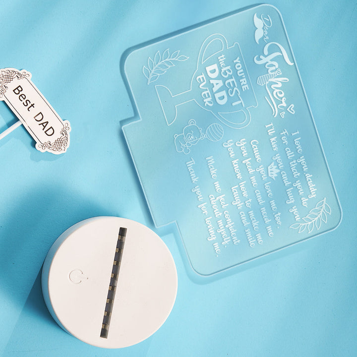 Custom Night Light To Dad Personalized Text Sign- From Children - You are The Best Dad