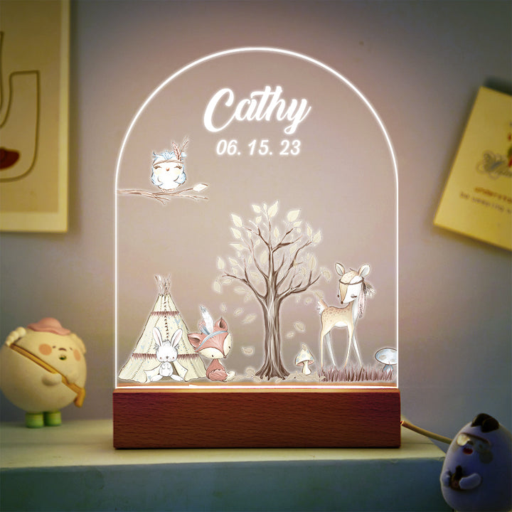 Custom Name Christmas Tree Personalized Santa Elk Night Light Bedroom Christmas Gift 3D Room Decor Night Light Desk Lamp Night Light Gift