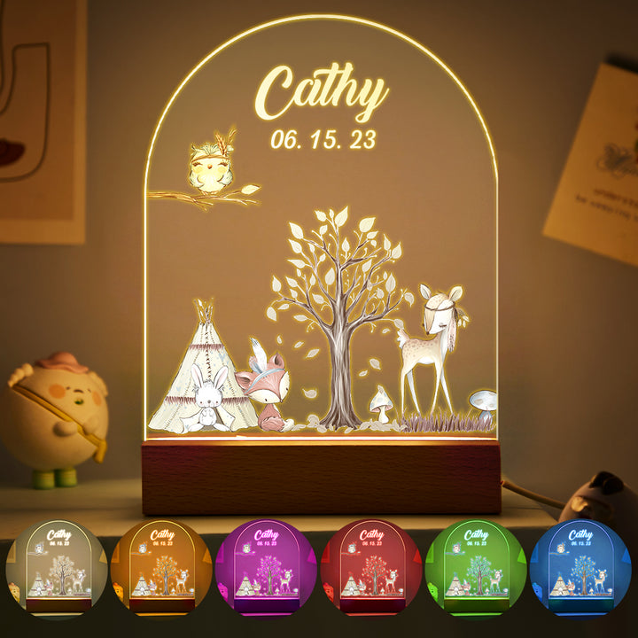 Custom Name Christmas Tree Personalized Santa Elk Night Light Bedroom Christmas Gift 3D Room Decor Night Light Desk Lamp Night Light Gift