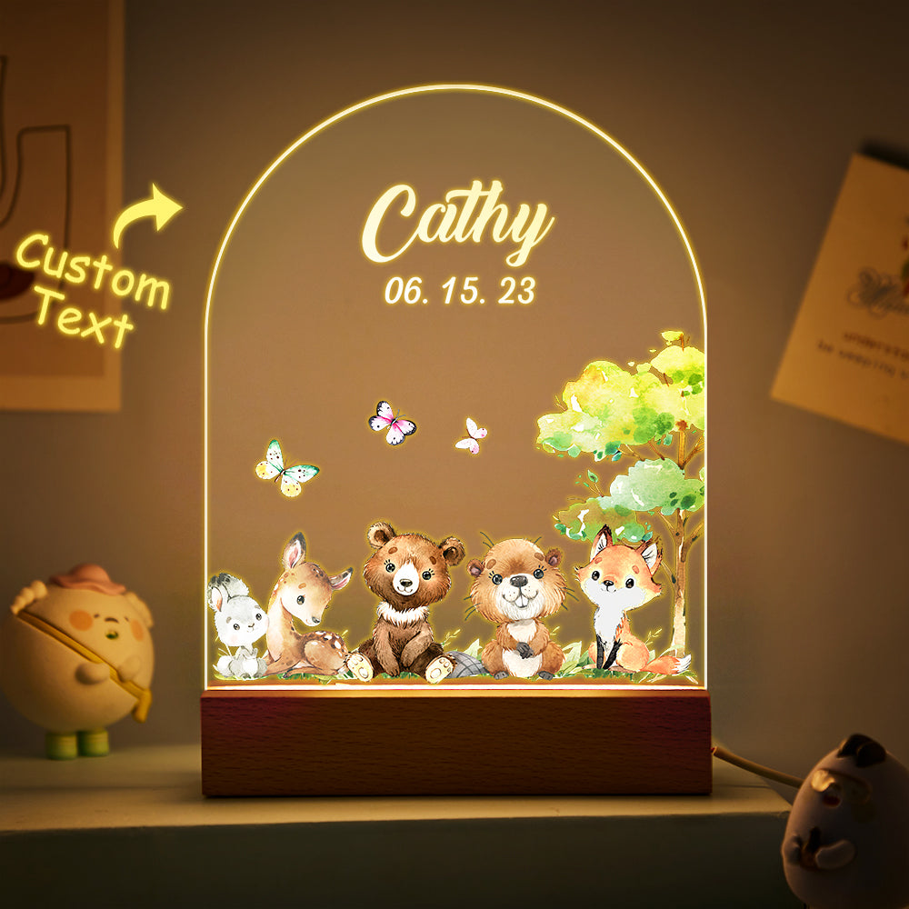 Custom Name Christmas Tree Personalized Santa Elk Night Light Bedroom Christmas Gift 3D Room Decor Night Light Desk Lamp Night Light Gift