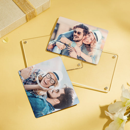 Custom Photo Acrylic Fridge Magnetic Frame Personalized Double-Sided Refrigerator Picture Frame