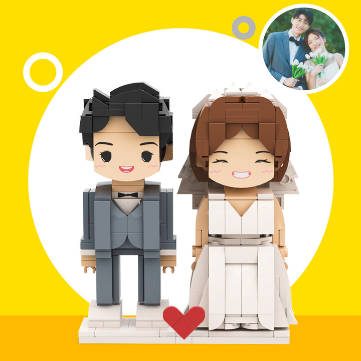 Creative Building Block Customizable Fully Body 2 People Custom Brick Figures Persanalized Cute Face Brick Figures