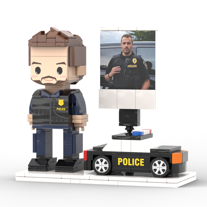 Full Body Customized Police Theme Figure with Photo – 1-Person Police Figure, Unique Birthday Gift, Father’s Day Gift for Police Officers