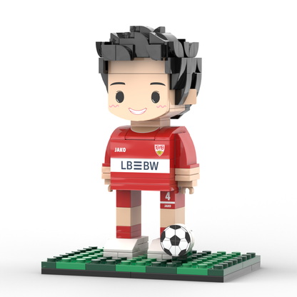 Full Body Customized 1-Person Football Brick Figure –Custom Head and Text, Birthday Gift, Perfect Personalized Gift for Football Players