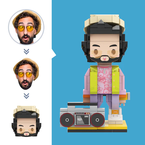 Custom Music Lovers Brick Figure Custom Head Figures Small Particle Block Toy Customizable Brick Art Gifts