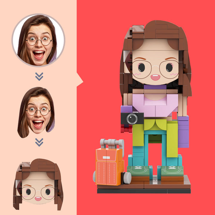 Custom Travelers Brick Figure Custom Head Figures Small Particle Block Toy Customizable Brick Art Gifts