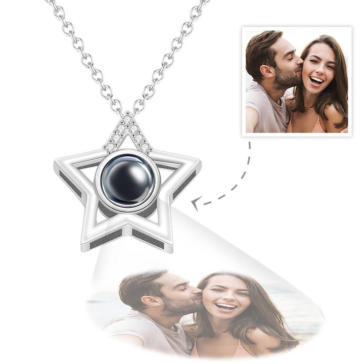 Custom Photo Projection Necklace Star Photo Pendant Necklace Commemorative Gift