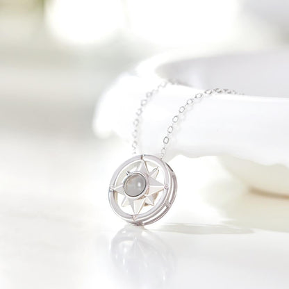 Custom Projection Photo Necklace Eight-Pointed Star Pendant Jewelry