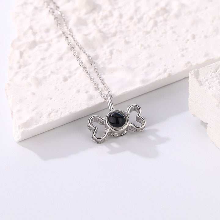 Custom Projection Photo Necklace Cute Puppy Bone Necklace