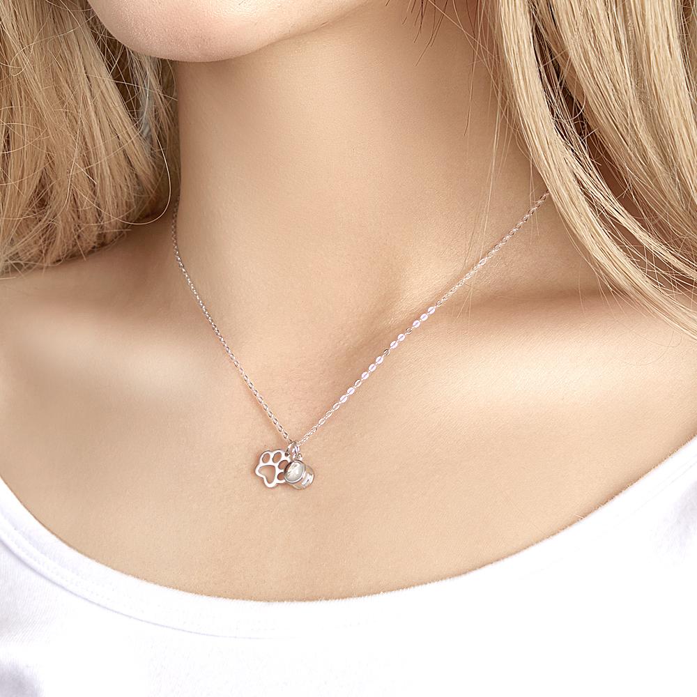 Custom Photo Projection Necklace Claw Photo Pendant Necklace Gift for Women