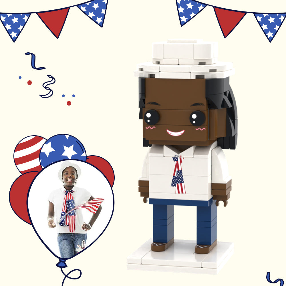 Independence Day Commemorative Gift Full Body Customizable 1 Person Custom Brick Figures Small Particle Block Toy
