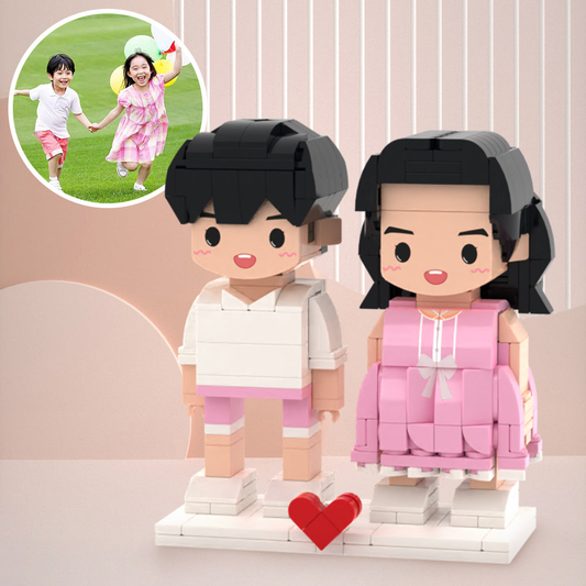 Surprise Gift for Kids 2 People Full Custom Brick Figures Customize Brick Figures Small Particle Block Toys