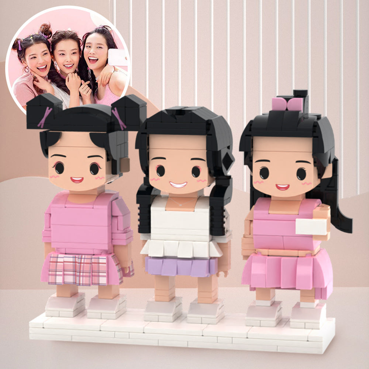 Gifts for Bestie 3 People Full Custom Brick Figures Custom Brick Figures Small Particle Block Toys