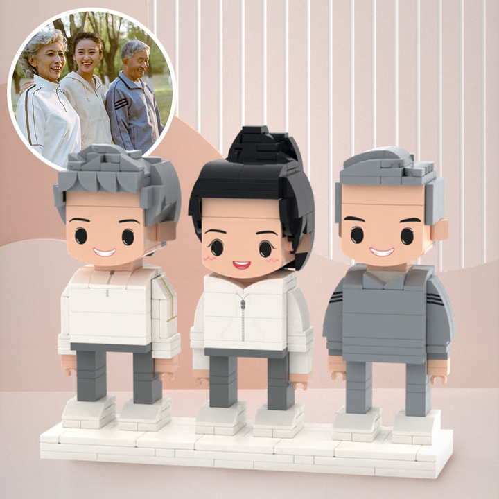 Gifts for Elders 3 People Full Custom Brick Figures Custom Brick Figures Small Particle Block Toys