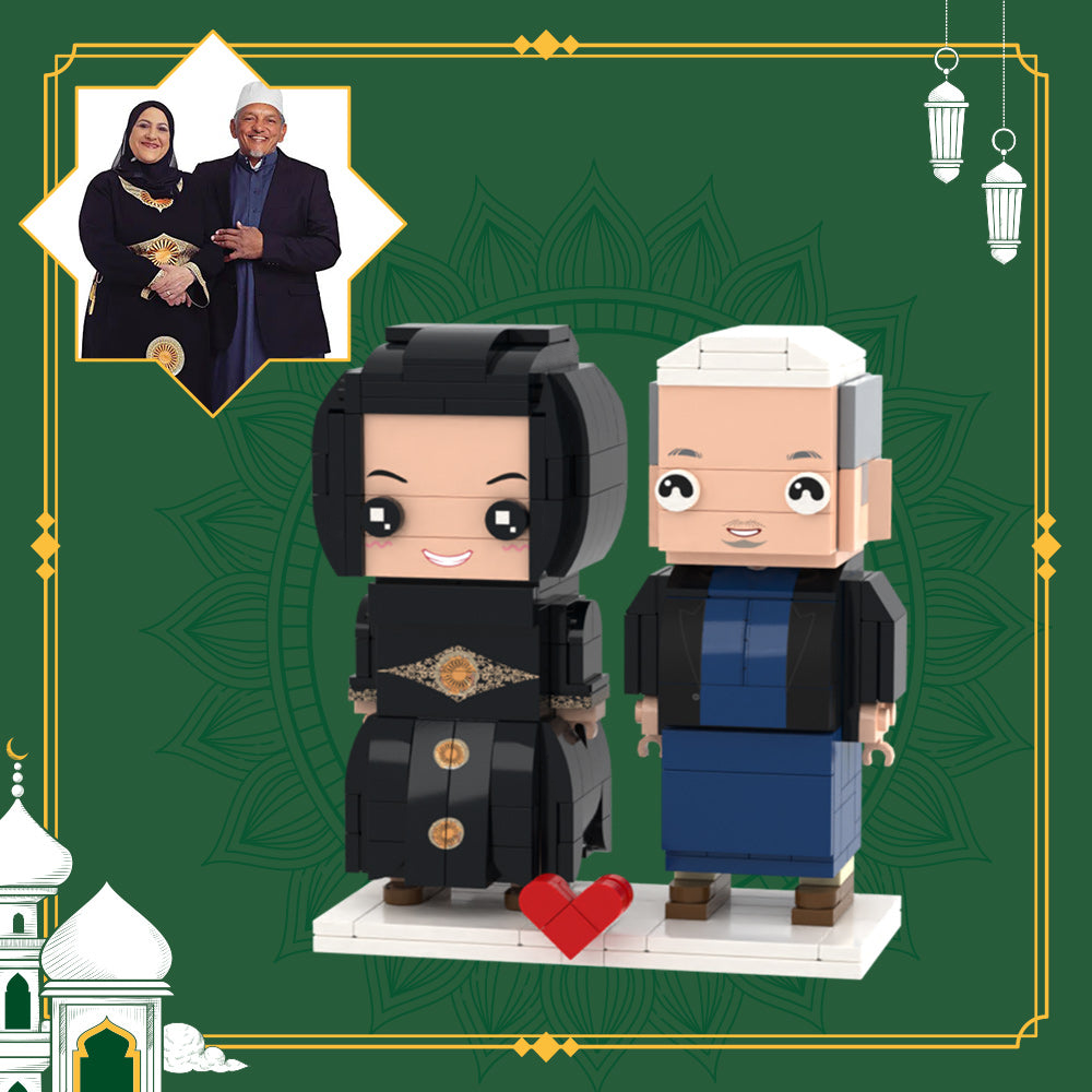 Memorial Gifts for Parents Full Custom 2 People Brick Figures Custom Brick Figures Small Particle Block Toy