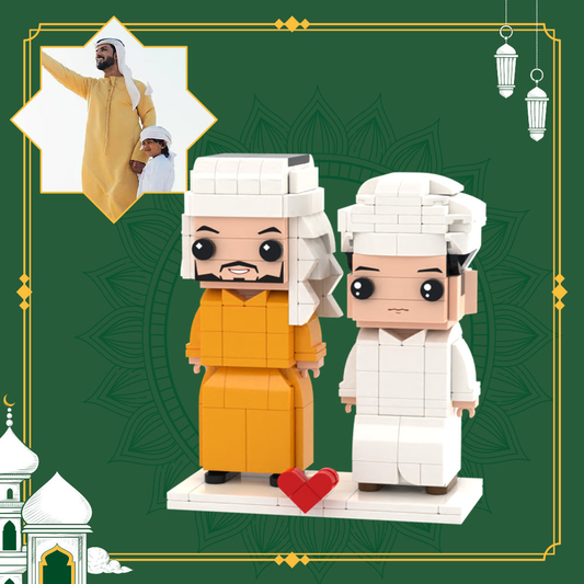 Parent-Child Gift Full Custom 2 People Brick Figures Custom Brick Figures Small Particle Block Toy