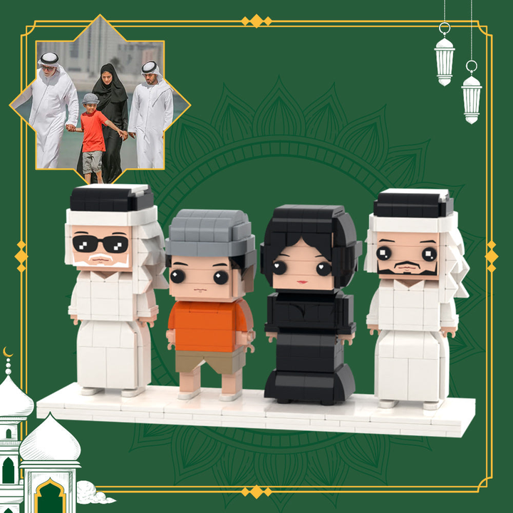 Fun Family Gifts Full Body Customizable 4 People Custom Brick Figures Small Particle Block