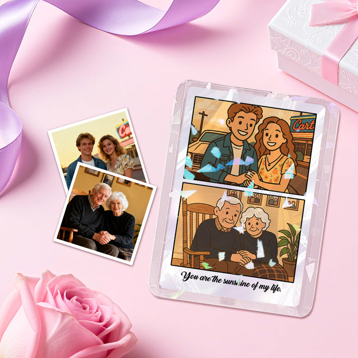 Custom Photo & Text Anime-Style Double-Sided Game Card Personalized Anniversary Gift