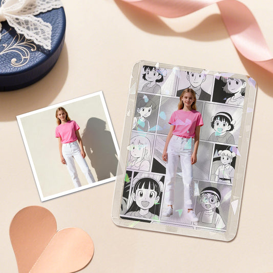 Custom Real Photo + Anime Double-Sided Game Card Personalized Birthday Gift
