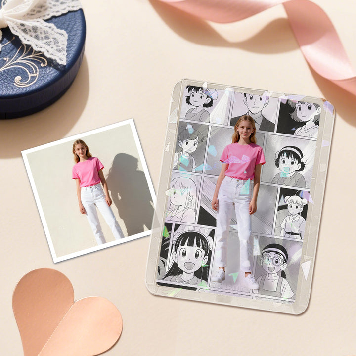 Custom Real Photo + Anime Double-Sided Game Card Personalized Birthday Gift