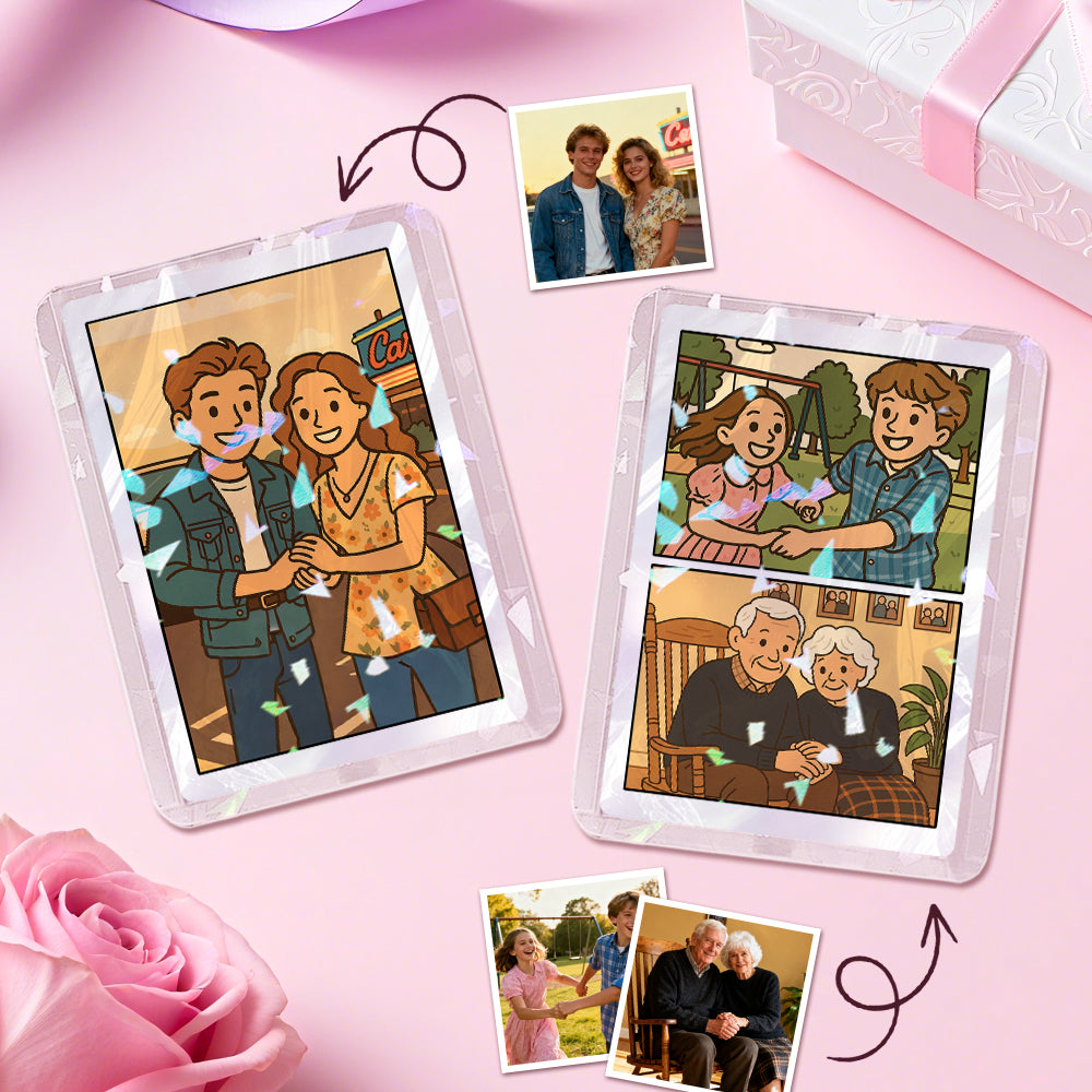 Custom Photo Anime-Style Double-Sided Game Card Personalized Birthday & Anniversary Gift