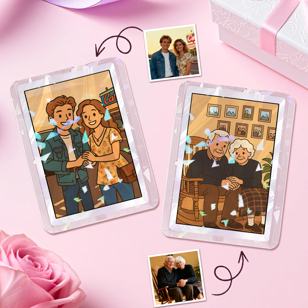 Custom Photo Anime-Style Double-Sided Game Card Personalized Anniversary Gift