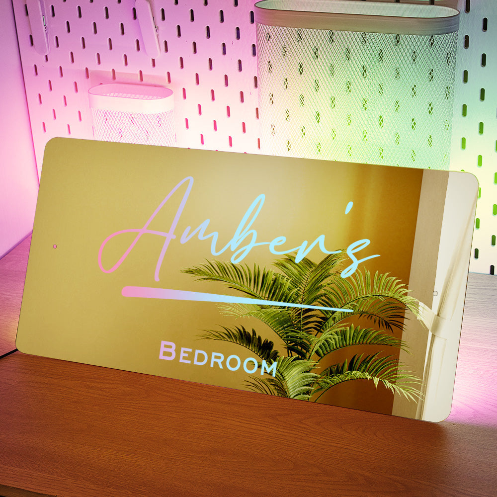 Personalised Name Mirror Light Up Mirror Home Decoration New House Warming Gifts