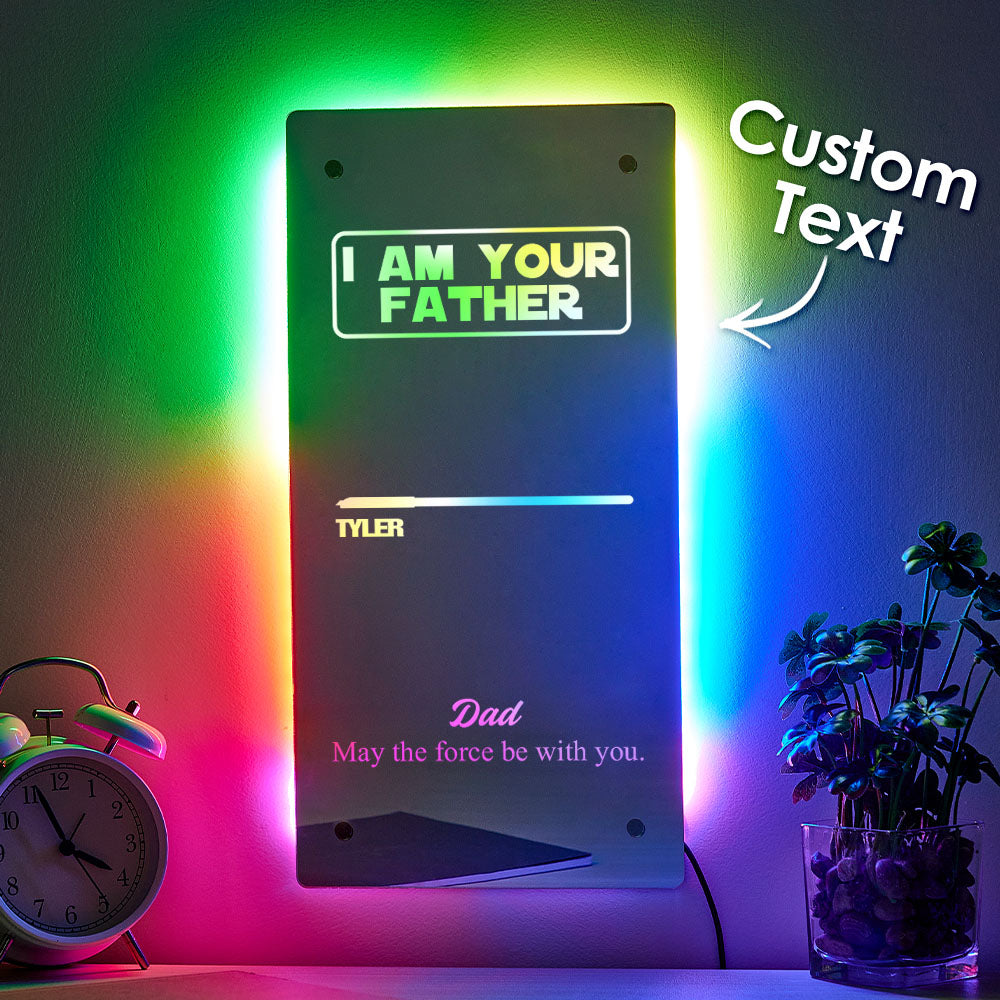 Custom Name Father's Day Hot Sale I Am Their Father Lightsaber Mirror Lamp