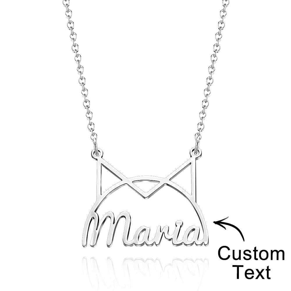 Personalized Pet Name Necklace for Women Pet Lover Memorial Pendant Necklace Cat Animal Pendant Jewelry Gift