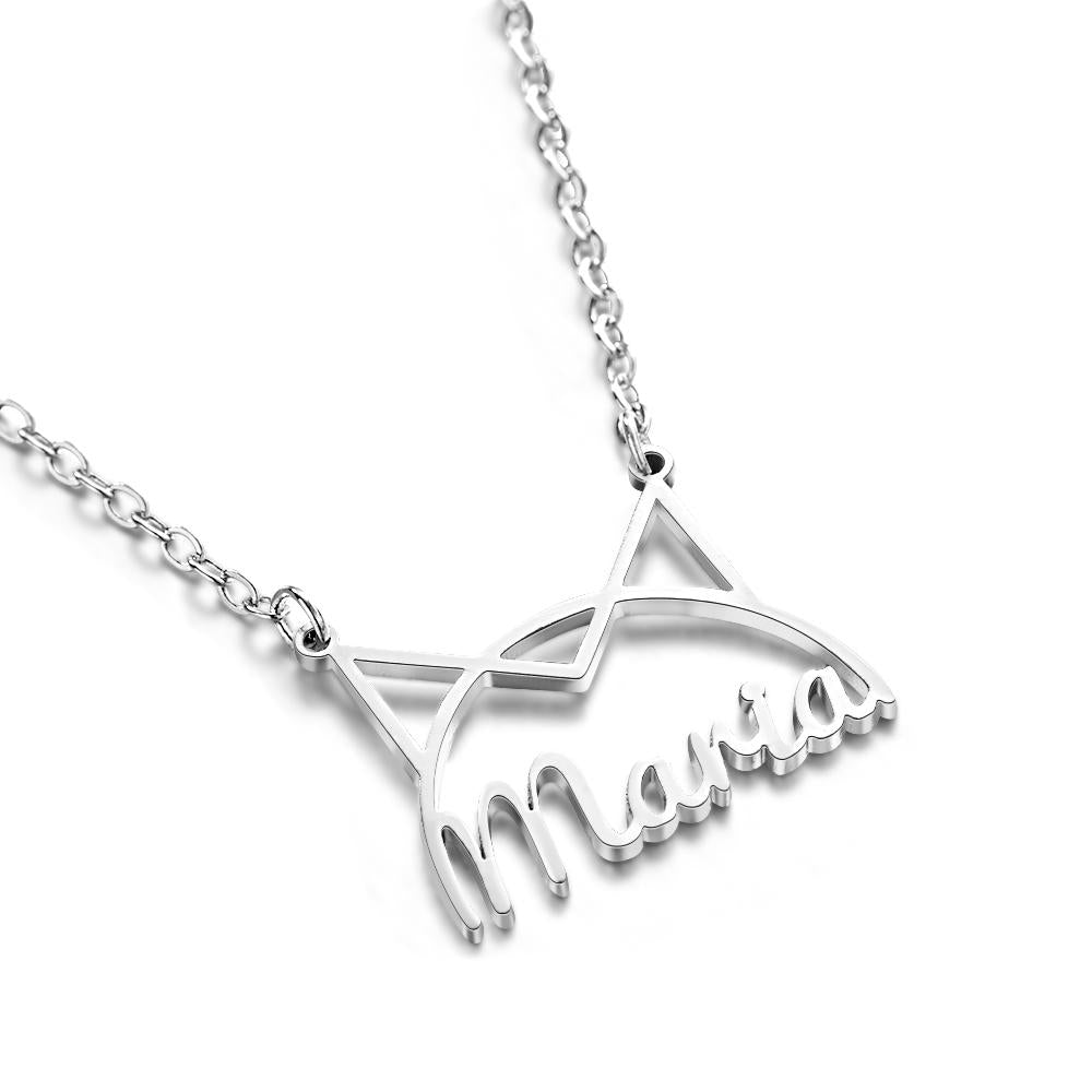 Personalized Pet Name Necklace for Women Pet Lover Memorial Pendant Necklace Cat Animal Pendant Jewelry Gift