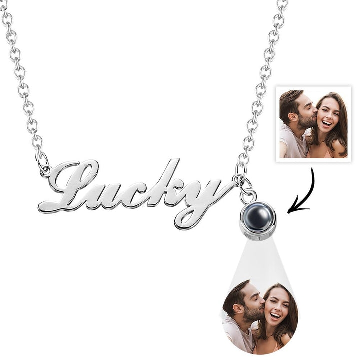 Custom Signature Lucky Name And Picture Projection Necklace Great Gift