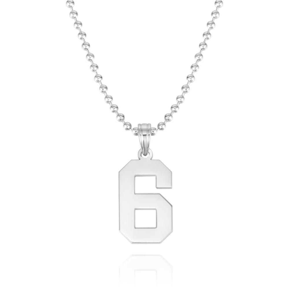 Custom Number Pendant Thick Chain Men's Necklace