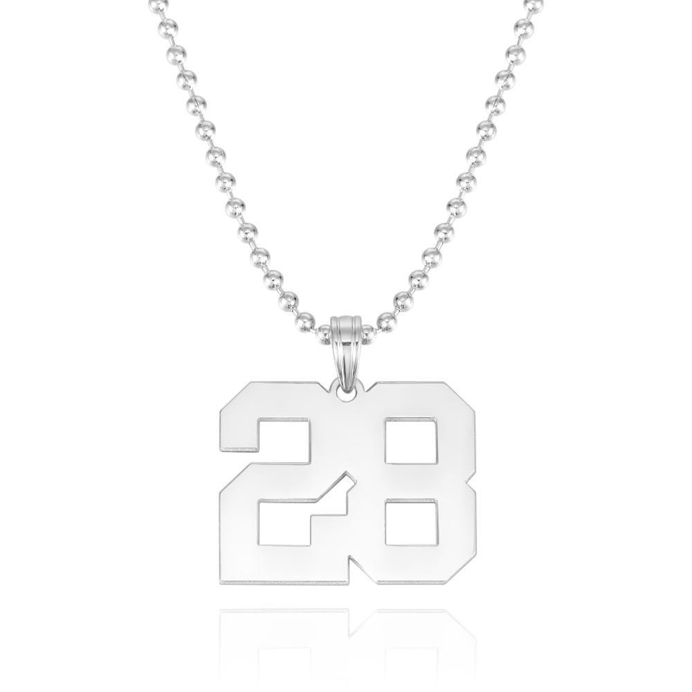Custom Number Pendant Thick Chain Men's Necklace