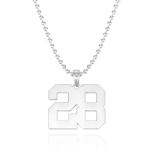 Custom Number Pendant Thick Chain Men's Necklace