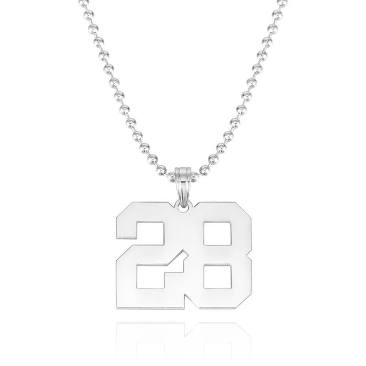 Custom Number Pendant Thick Chain Men's Necklace