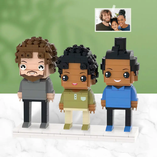 Full Body Customizable 3 People Custom Brick Figures Small Particle Block